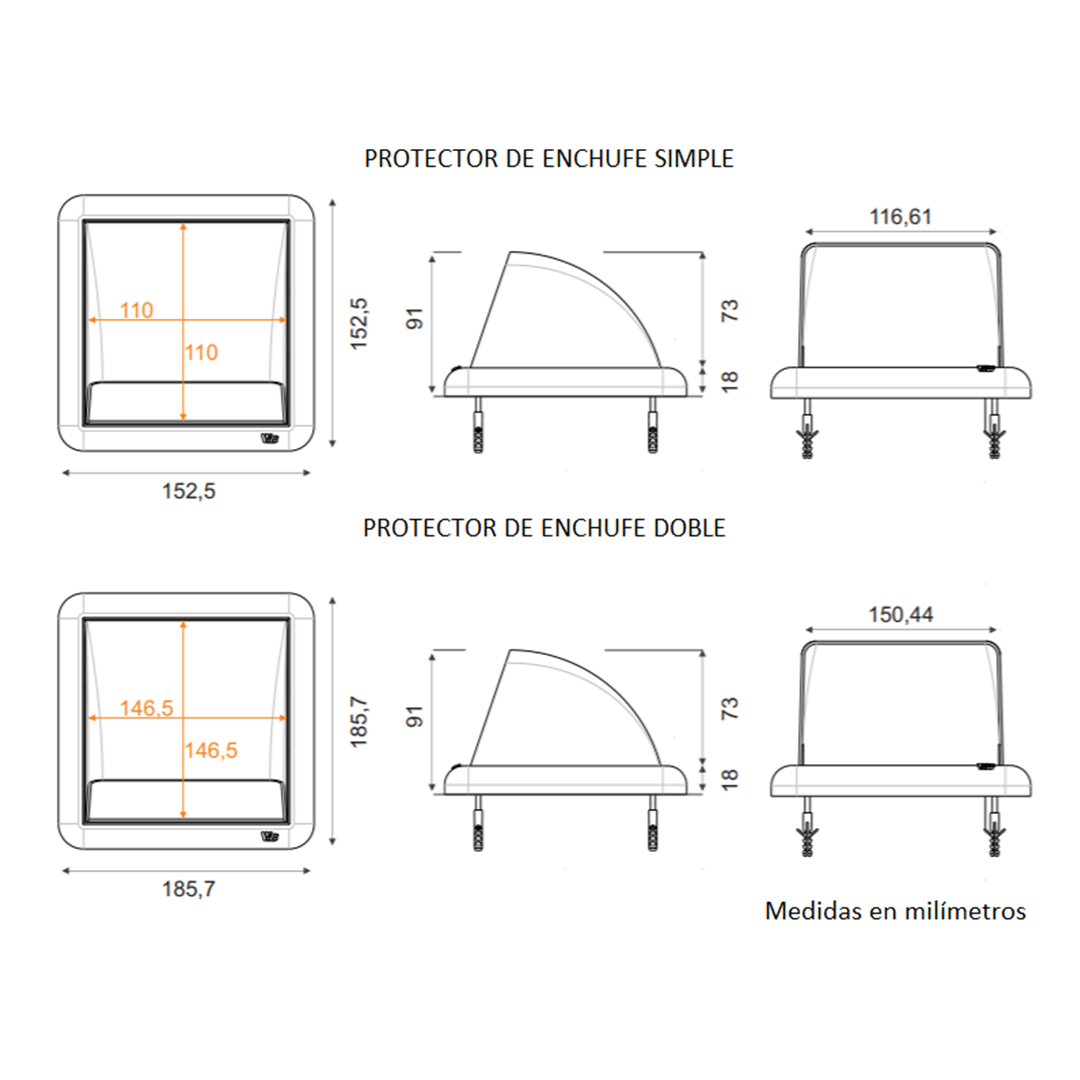 Varios PROTECTOR DE ENCHUFE DOBLE