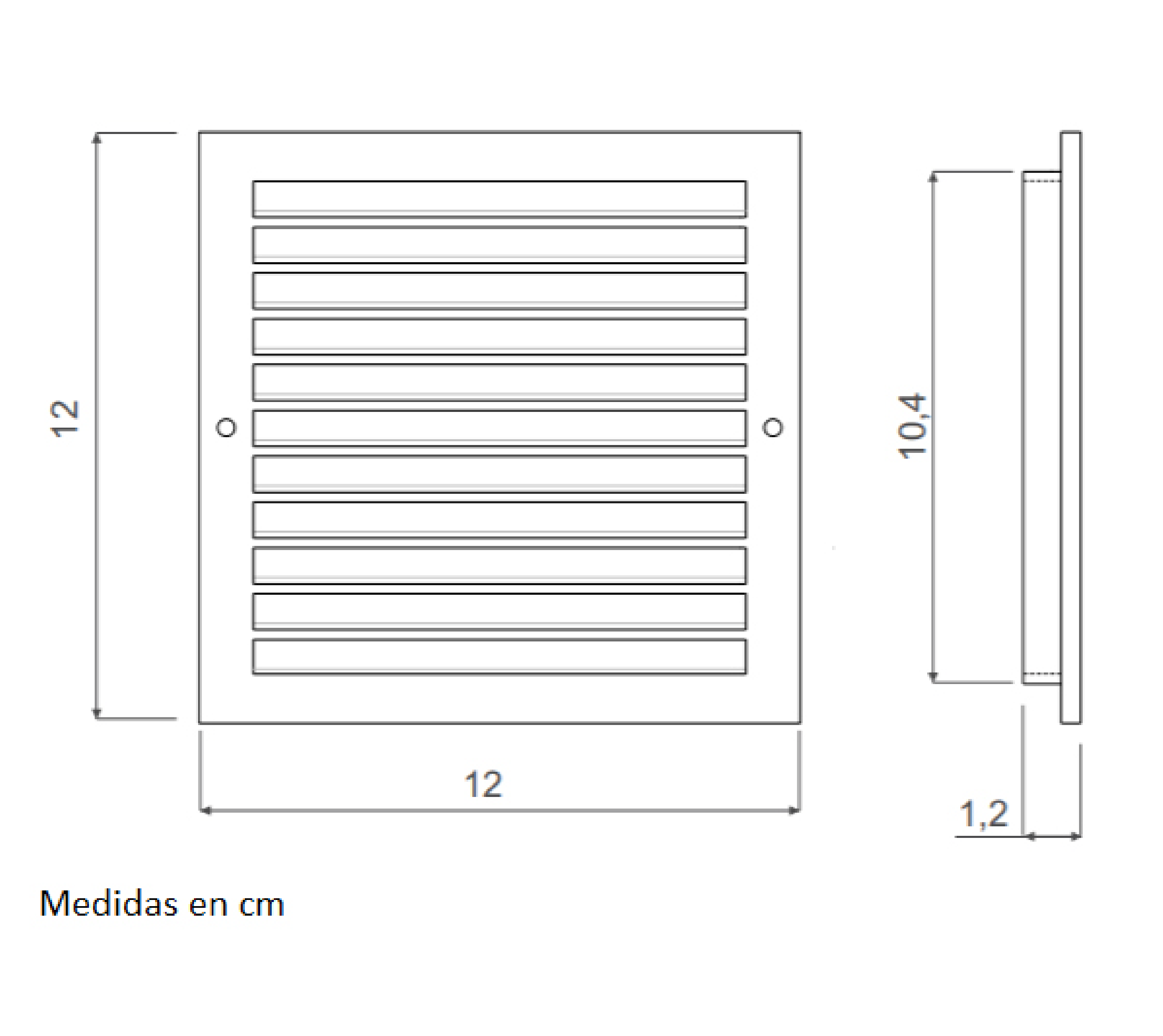 Rejillas de encastre REJILLA 12X12