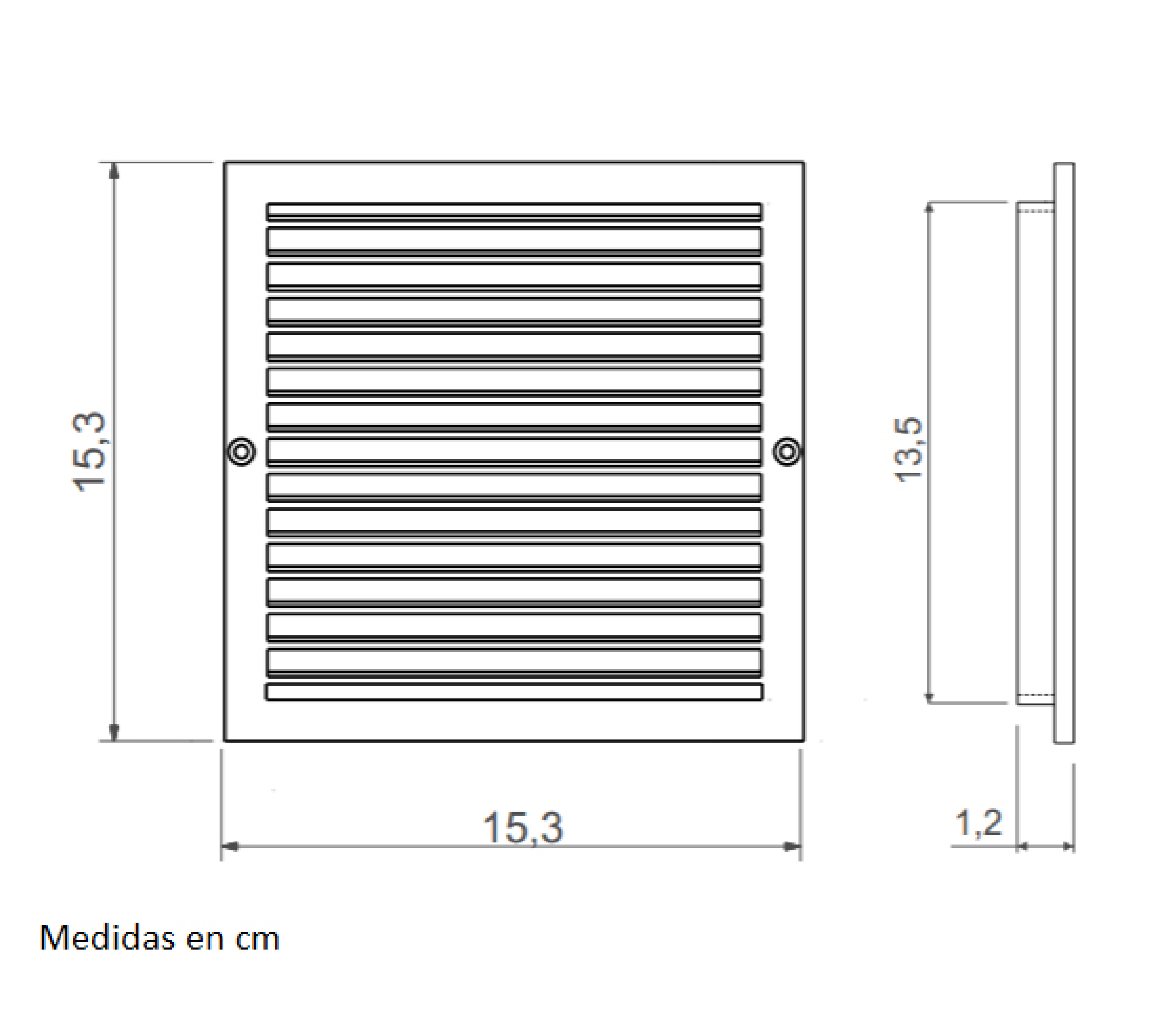 Rejillas de encastre REJILLA 15X15